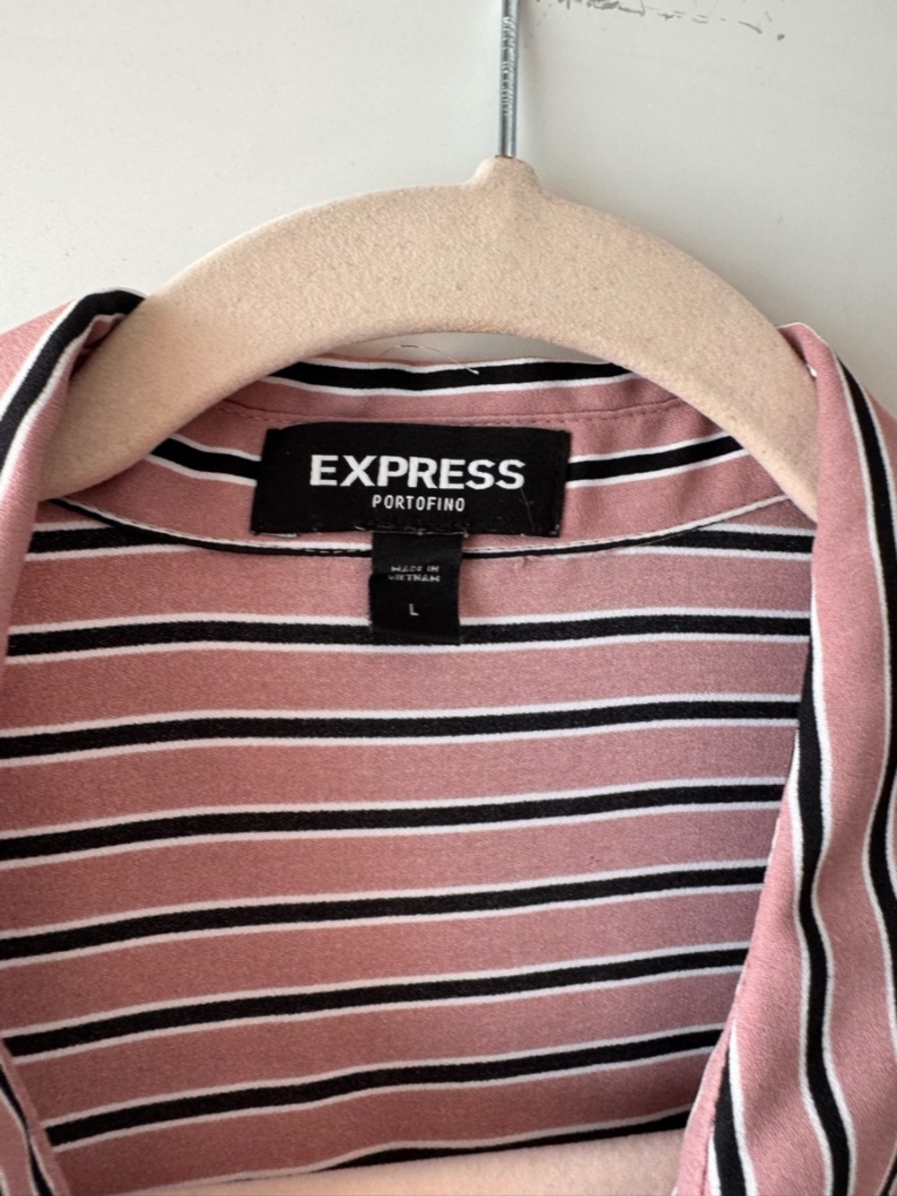 Express Pink Striped Button-Down Blouse - Picture 2 of 2